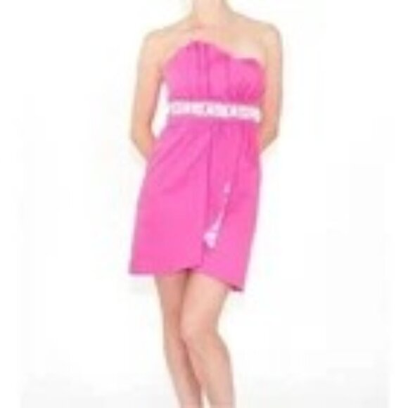 Lily Pulitzer Crystal Hotty Pink Strapless Mini Dress W/Empire Waist -Size: 0 - Picture 8 of 8